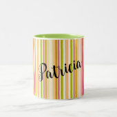 Aangepaste Oranje groene verticale strepen Mok (Center)