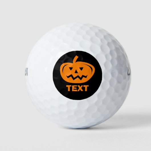 Aangepaste oranje Halloween pompoen hoofd golfball Golfballen (Voorkant)