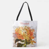Aangepaste Oranje hydrangea en libellen Tote Bag (Voorkant)