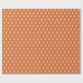 Aangepaste Oranje Initiaal Monogram Retro Typewrit Cadeaupapier (Vlak)