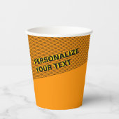 Aangepaste Oranje Koel Moderne Eenvoudige Neon Par Papieren Bekers (Voorkant)