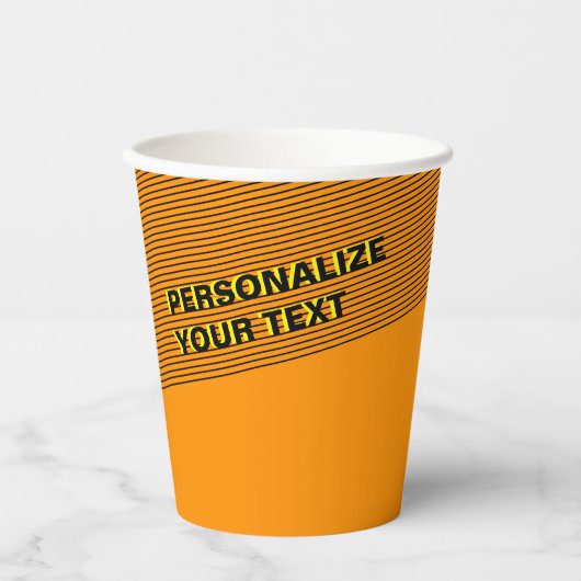 Aangepaste Oranje Koel Moderne Eenvoudige Neon Par Papieren Bekers (Voorkant)