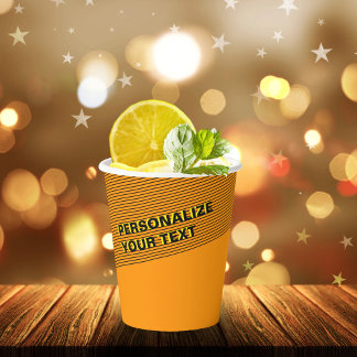 Aangepaste Oranje Koel Moderne Eenvoudige Neon Par Papieren Bekers