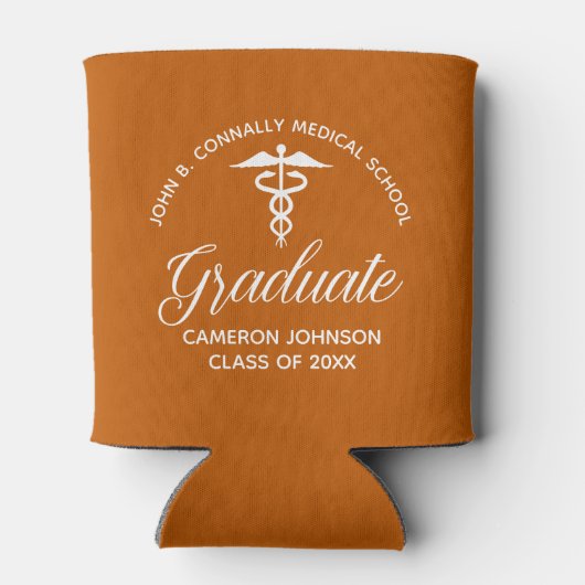 Aangepaste Oranje medische school afstudeerfeest Blikjeskoeler (Achterkant)