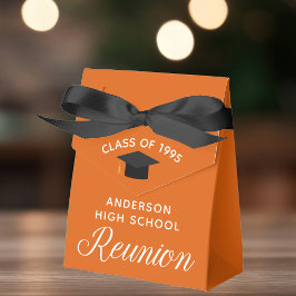 Aangepaste oranje middelbare school reünie feest bedankdoosjes
