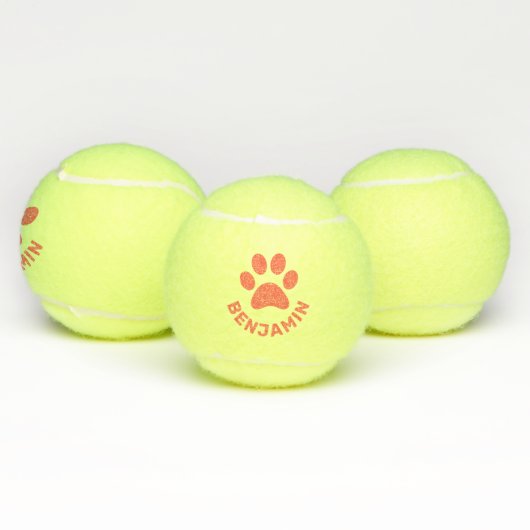 Aangepaste Oranje Pet Naam Pet  Tennisballen (Multi)