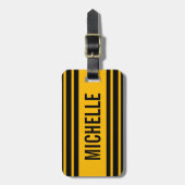 Aangepaste Oranje quad-strepe Bagagelabel (Voorkant verticaal)