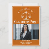 Aangepaste Oranje Recht School Afstuderen Photo Pa Kaart (Voorkant)
