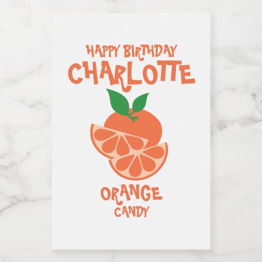 Aangepaste Oranje snoep potje label Voedselcontainer Etiket (Enkel label)