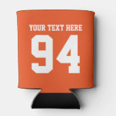 Aangepaste oranje sport jersey nummer drankkoeler blikjeskoeler (Achterkant)