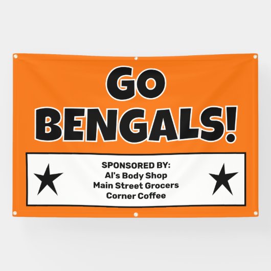 Aangepaste Oranje Sport Team Banner (Horizontaal)