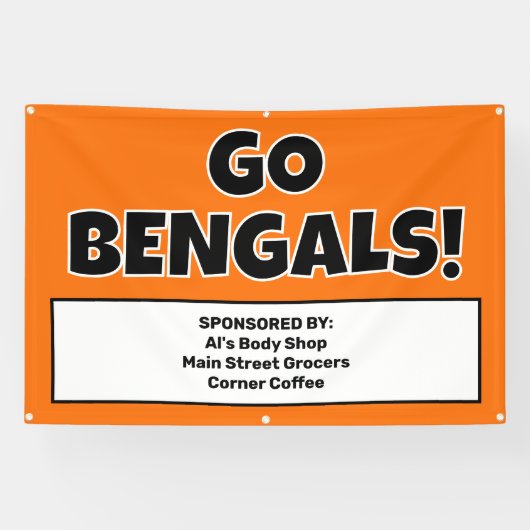 Aangepaste Oranje Sport Team Banner (Horizontaal)