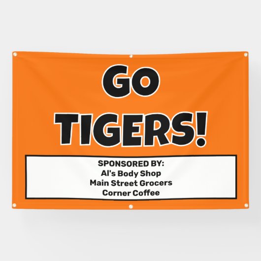 Aangepaste Oranje Sport Team Banner (Horizontaal)