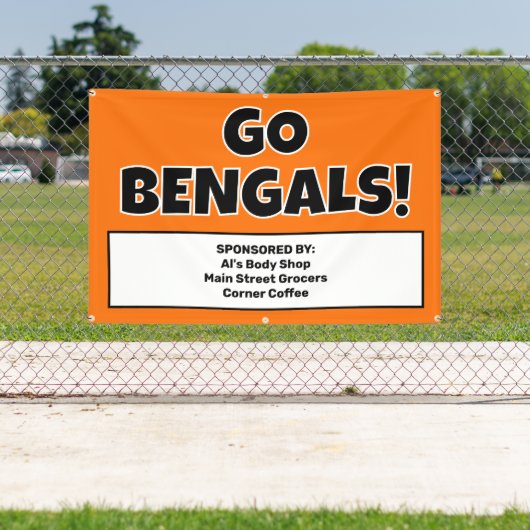 Aangepaste oranje sportteam banner (Insitu)