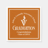 Aangepaste Oranje Veterinaire School Afstudeerfees Servet (Voorkant)