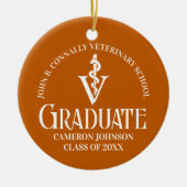 Aangepaste Oranje Veterinaire School Afstuderen Gi Keramisch Ornament (Voorkant)