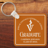 Aangepaste Oranje Veterinaire School Afstuderen Sleutelhanger (Voorkant)