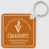 Aangepaste Oranje Veterinaire School Afstuderen Sleutelhanger (Achterkant)