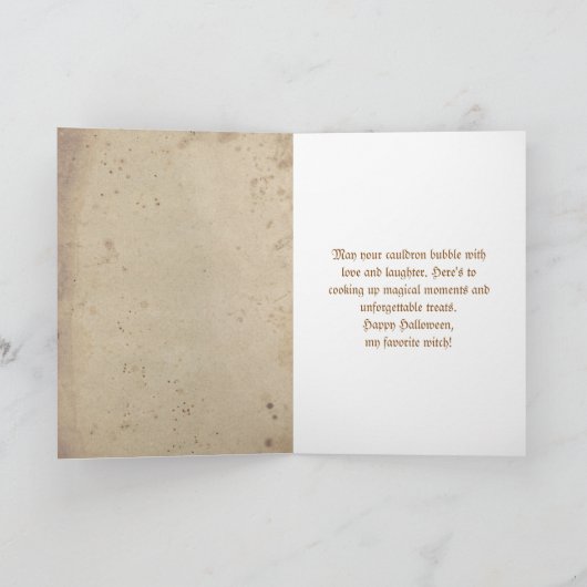 Aangepaste  Oranje Witchy Pet Halloween Witch Kaart (Binnen)
