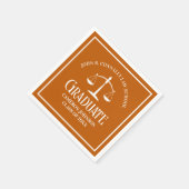 Aangepaste oranje witte rechtenstudie afstudeerfee servet (Hoek)