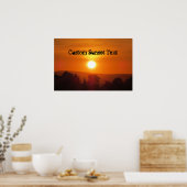 Aangepaste Oranje zonsondergang Poster (Keuken)