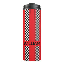 Aangepaste Oranje Zwarte Race Sport Stripe Thermosbeker