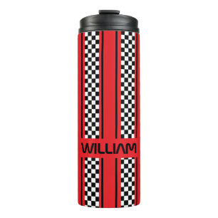 Aangepaste Oranje Zwarte Race Sport Stripe Thermosbeker