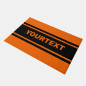Aangepaste Oranje zwarte racestrepes Deurmat (Schuin)