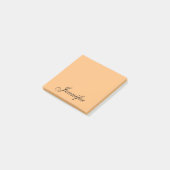 Aangepaste Oranje zwarte scriptnaam Post-it® Notes (Schuin)