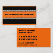 Aangepaste Oranje zwarte snowboardkaarten voor ins Visitekaartje (Voorkant / Achterkant)