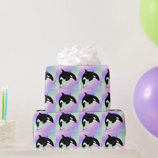 Aangepaste orca Killer Whale Birthday Cadeaupapier (Feestgeschenken)