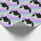 Aangepaste orca Killer Whale Birthday Cadeaupapier (Hoek)