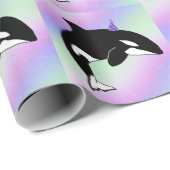 Aangepaste orca Killer Whale Birthday Cadeaupapier (Rol Hoek)
