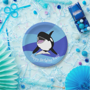 Aangepaste orca Killer Whale Birthday Papieren Bordje