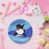 Aangepaste orca Killer Whale Birthday Papieren Bordje (Feest)