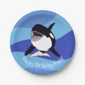 Aangepaste orca Killer Whale Birthday Papieren Bordje (Voorkant)