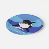 Aangepaste orca Killer Whale Birthday Papieren Bordje (Gekanteld)