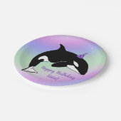 Aangepaste orca Killer Whale Birthday Papieren Bordje (Gekanteld)