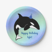 Aangepaste orca Killer Whale Birthday Papieren Bordje (Voorkant)
