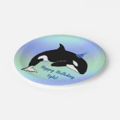 Aangepaste orca Killer Whale Birthday Papieren Bordje (Gekanteld)