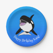 Aangepaste orca Killer Whale Birthday Papieren Bordje (Voorkant)