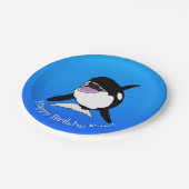 Aangepaste orca Killer Whale Birthday Papieren Bordje (Gekanteld)