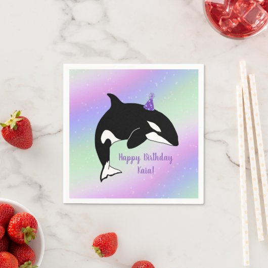 Aangepaste orca Killer Whale Birthday Servet (Insitu)