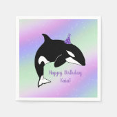 Aangepaste orca Killer Whale Birthday Servet (Voorkant)