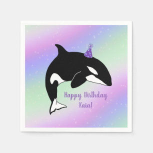 Aangepaste orca Killer Whale Birthday Servet