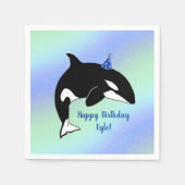 Aangepaste orca Killer Whale Birthday Servet (Voorkant)