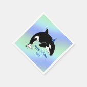 Aangepaste orca Killer Whale Birthday Servet (Hoek)