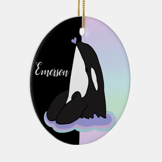 Aangepaste Orca Killer Whale Keramisch Ornament (Rechts)