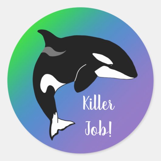 Aangepaste Orca Killer Whale Killer-taak Ronde Sticker (Voorkant)