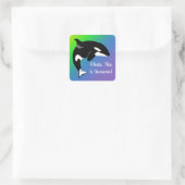 Aangepaste Orca Killer Whale Vierkante Sticker (Tas)